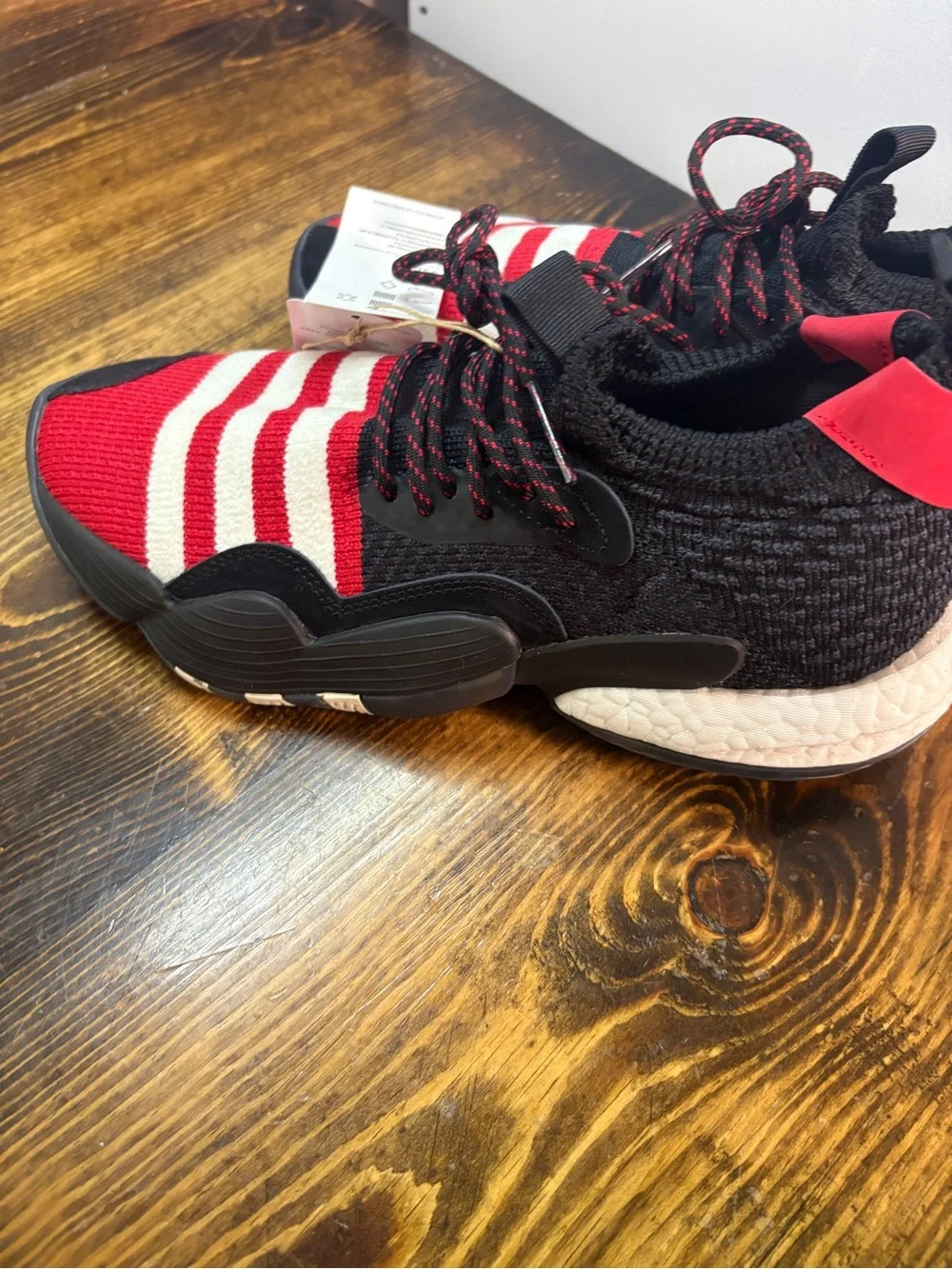 Adidas Red And Black Tennis Shoes Men Size 8.5